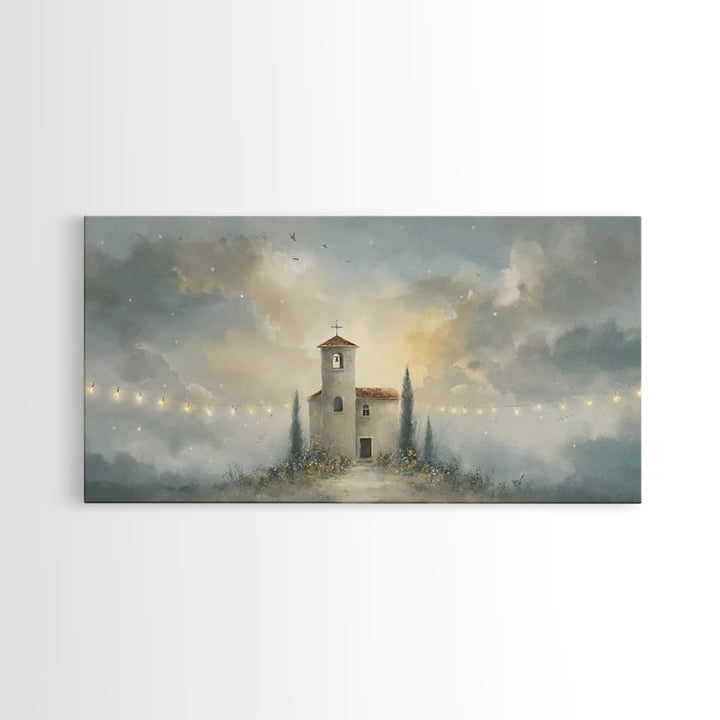 Church Of Light – Framed Canvas Print – Christian Wall Art – Christian Painting – Subtle Christian Art – Christmas Canvas Wall Art – Christ