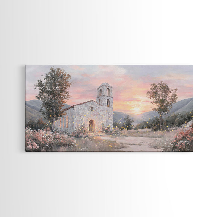 Radiant Chapel – Framed Canvas Print – Christian Art Work – Christian Wall Art – Modern Christian Art – Jesus Art Print – Christmas Art Pri
