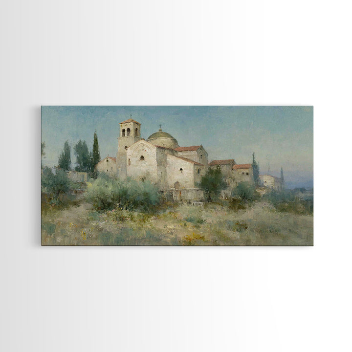 Golden Chapel – Framed Canvas Print – Christian Art Work – Christian Wall Art – Jesus Art Print – Framed Christmas Art – Christian Christma