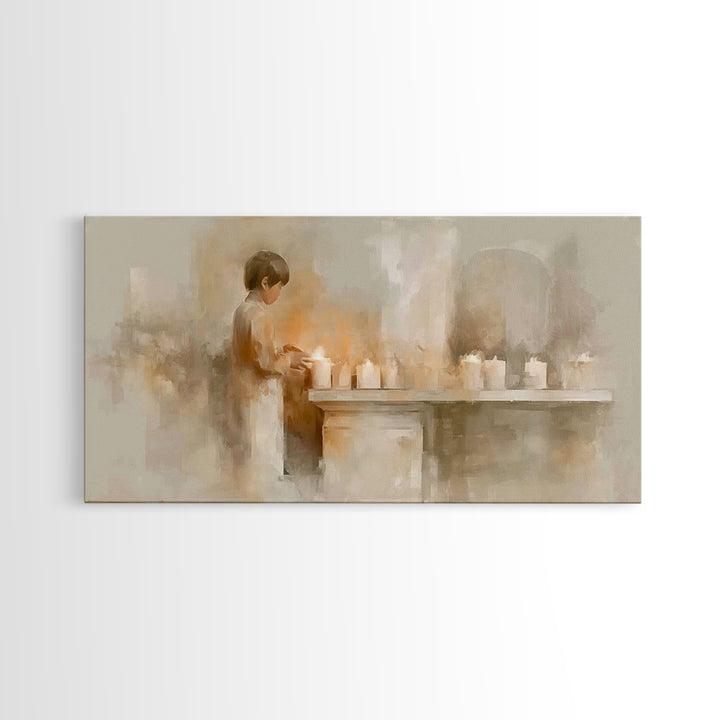 Quiet Offering – Framed Canvas Print – Christian Art Canvas – Minimalist Christian Art – Christmas Art Work – Christian Christmas Art – Fra