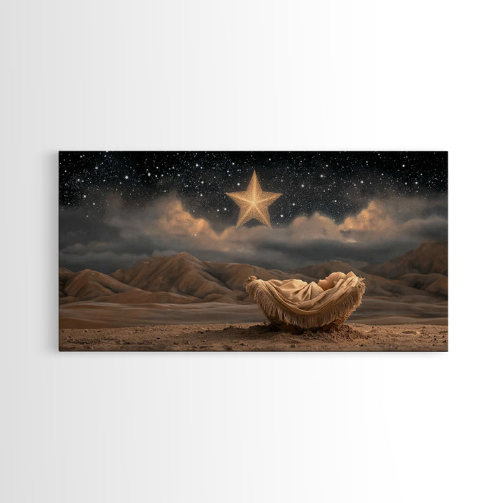 Heaven’s Promise – Framed Canvas Print – Christian Art Work – Christian Wall Art – Subtle Christian Art – Christmas Canvas Wall Art – Chris