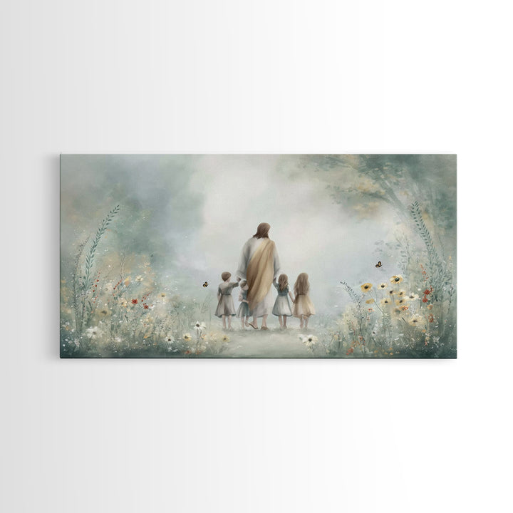 Garden Of Peace – Framed Canvas Print – Jesus Art Print – Christian Wall Art – Christian Paintings – Christian Decor For Home – Christian G