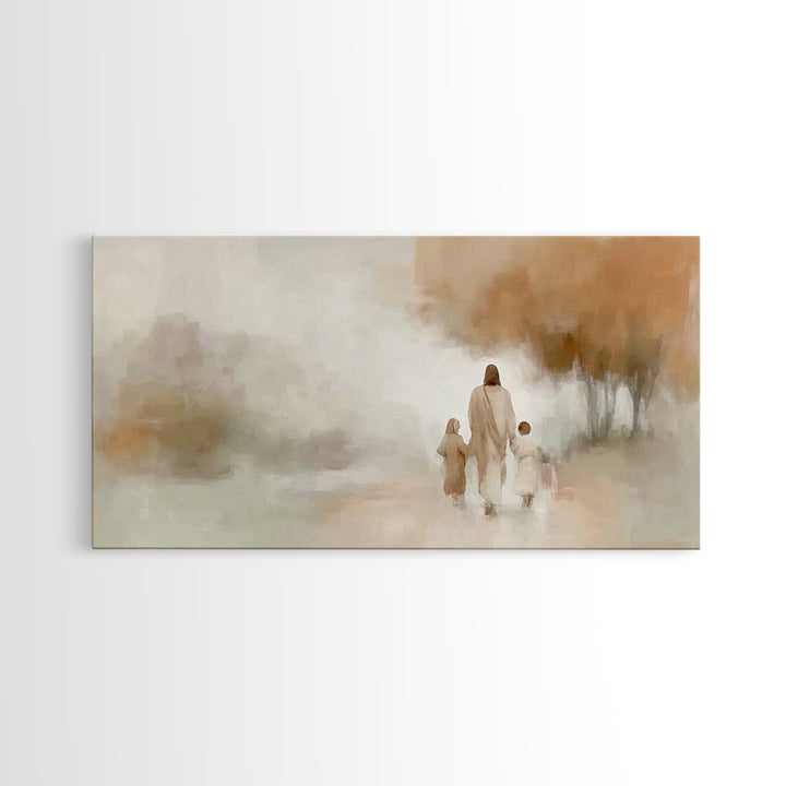 Guiding Grace Path – Framed Canvas Print – Christian Wall Art – Jesus Painting – Minimalist Christian Art – Christian Gift