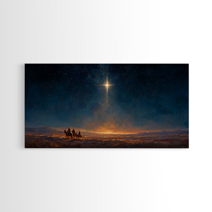 Star Of Wonder | Framed Canvas Print | Christian Christmas Art | Christmas Canvas Wall Art | Jesus Painting | Christian Wall Art | Modern C