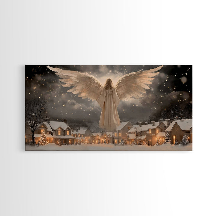 Wings Of Mercy – Framed Canvas Print – Christian Wall Art – Christian Christmas Decor – Framed Christmas Art – Modern Christian Art – Chris