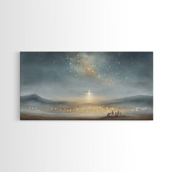 Star Of Bethlehem – Framed Canvas Print – Christian Christmas Art – Christian Wall Art – Christmas Canvas Wall Art – Christian Art Canvas