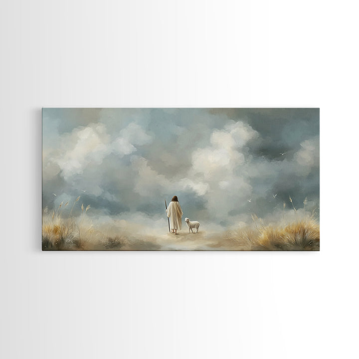 Heavenly Guidance – Framed Canvas Print – Christian Art Print – Modern Christian Art – Jesus Painting Canvas – Christian Decor – Subtle Chr