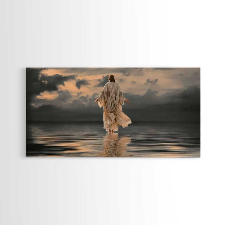 Divine Stillness – Framed Canvas Print – Christian Wall Art – Moody Christian Art – Jesus Canvas Art – Christian Christmas Art – Unique Chr