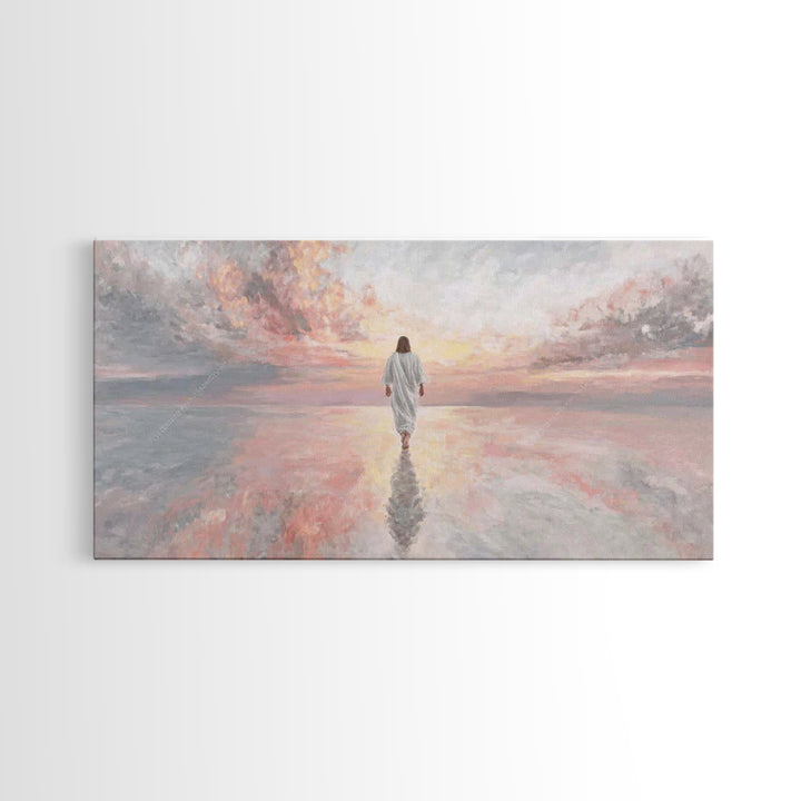 Eternal Horizon – Framed Canvas Print – Christian Art Canvas – Jesus Painting – Modern Christian Art – Christian Wall Art – Blue Christian
