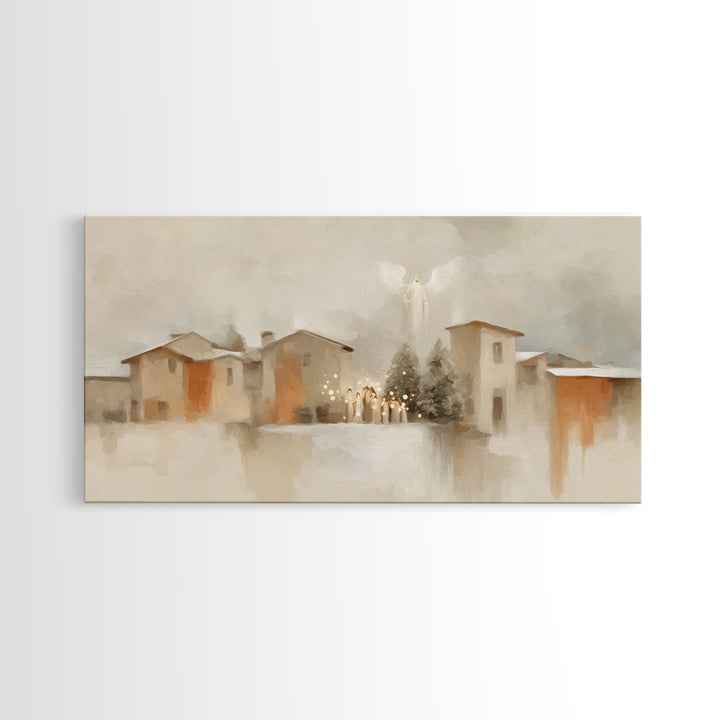 Village Of Wonder – Framed Canvas Print – Christian Christmas Decorations – Christian Art Work – Christmas Art Prints – Framed Christian Ar