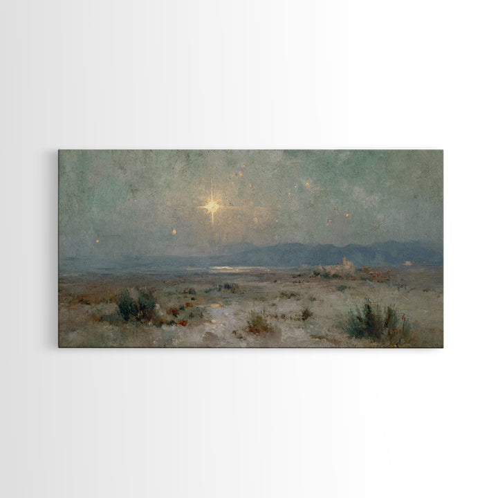 The Guiding Star – Framed Canvas Print – Christian Wall Art – Christian Art Canvas – Christmas Art – Jesus Painting