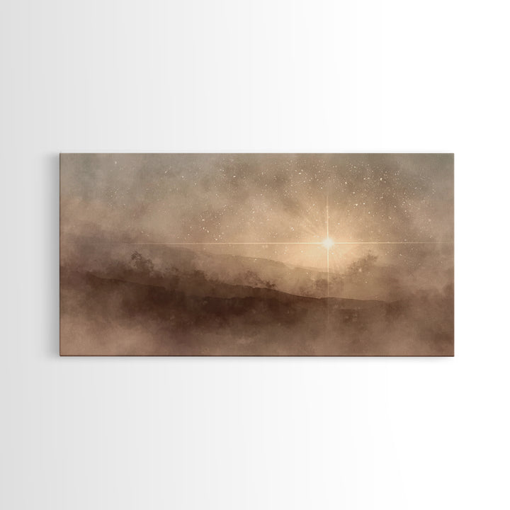 Bethlehem Dawn – Framed Canvas Print – Christian Art Canvas – Christmas Art – Christian Wall Art – Christian Christmas Art – Jesus Painting