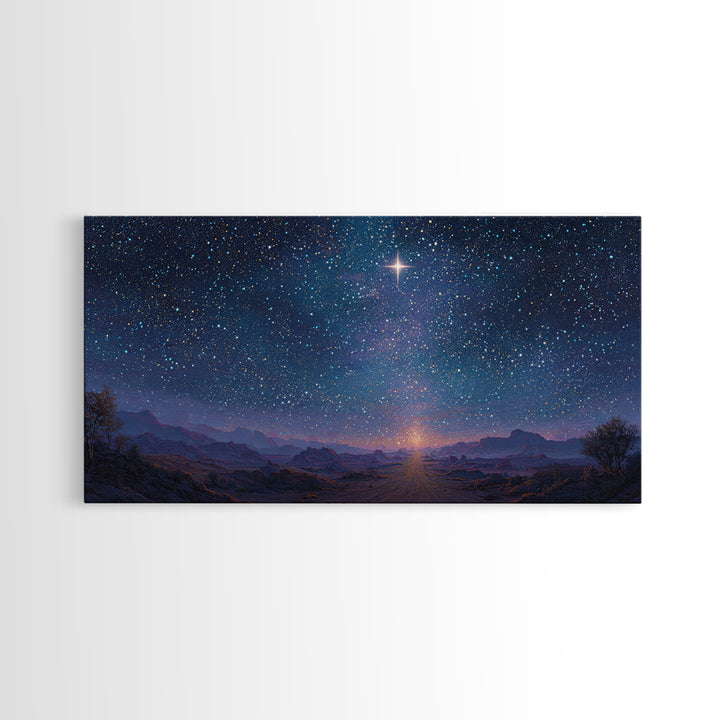 Star Of Promise | Framed Canvas Print | Christian Art Print | Christmas Art | Christian Wall Art | Christian Christmas Decor | Jesus Painti
