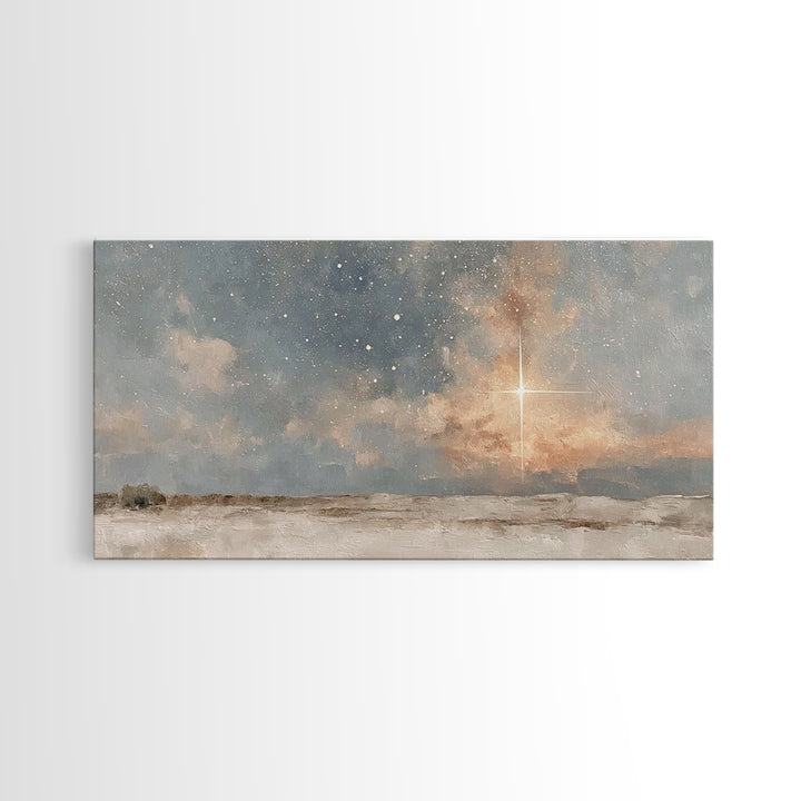 Holy Night Star – Framed Canvas Print – Jesus Painting – Christian Art Canvas – Christian Wall Art – Christmas Art – Christian Christmas Ar