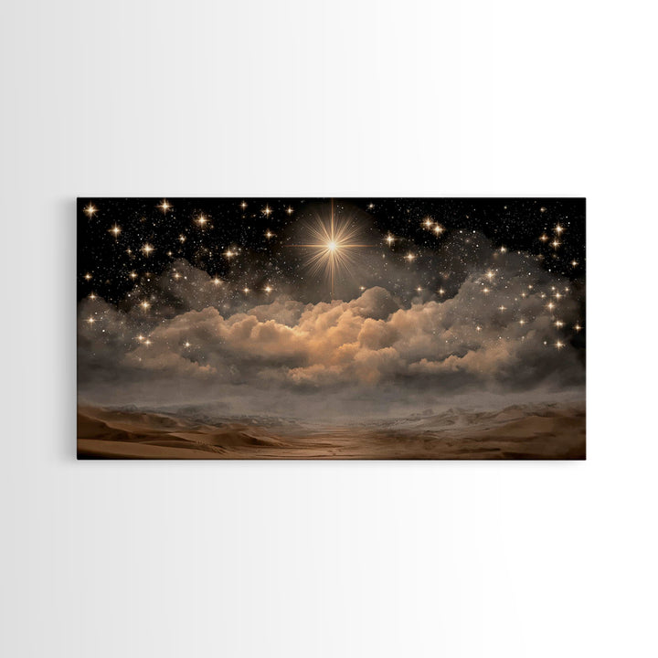 Light Of Salvation, Framed Canvas Print, Christian Art Canvas, Jesus Painting, Christian Wall Art, Christian Christmas Art, Christmas Art