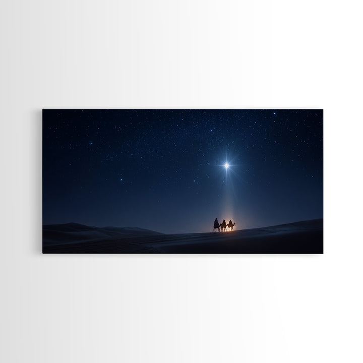 Starry Wonder | Framed Canvas Print | Christian Wall Art | Jesus Painting | Christmas Art | Christian Art Canvas | Christian Christmas Art