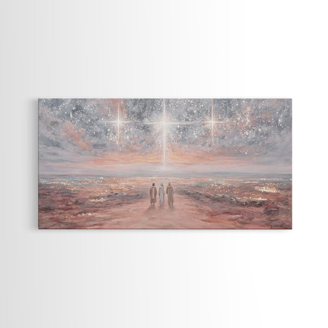 Journey By Starlight – Framed Canvas Print – Christian Wall Art – Christian Christmas Art – Christian Art Canvas – Christmas Art – Jesus Pa