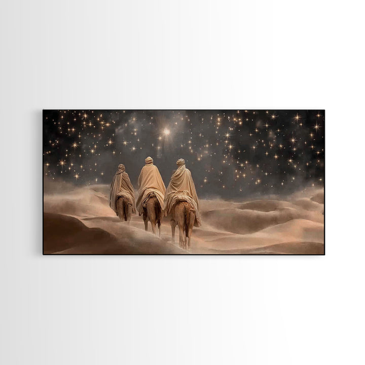 Three Kings Night – Framed Canvas Print – Christian Art Canvas – Christian Christmas Art – Jesus Painting – Christmas Art – Christian Wall