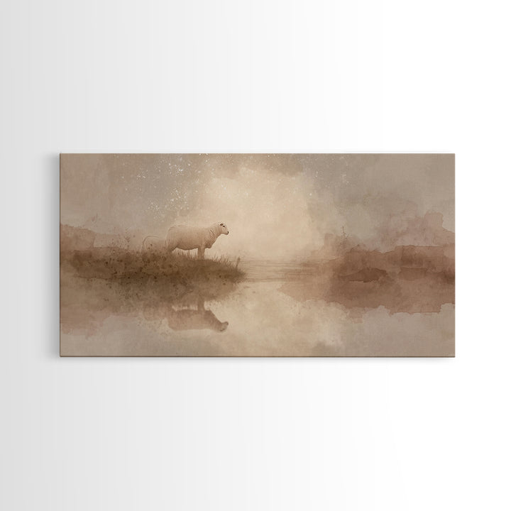 Still Waters Grace | Framed Canvas Print | Christian Art Canvas | Christian Wall Art | Christian Christmas Art | Christmas Art | Jesus Art