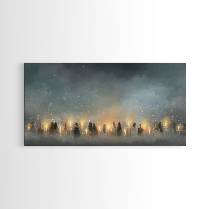 Candle Vigil Hope – Framed Canvas Print – Christian Wall Art – Christmas Art – Christian Christmas Art – Christian Art Canvas – Christian D