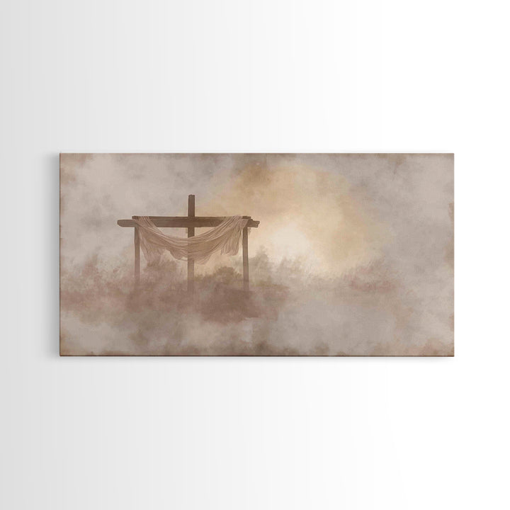 Cross Of Stillness – Framed Canvas Print – Christian Wall Art – Christian Art Canvas – Minimalist Christian Art – Christian Decoration – Ch