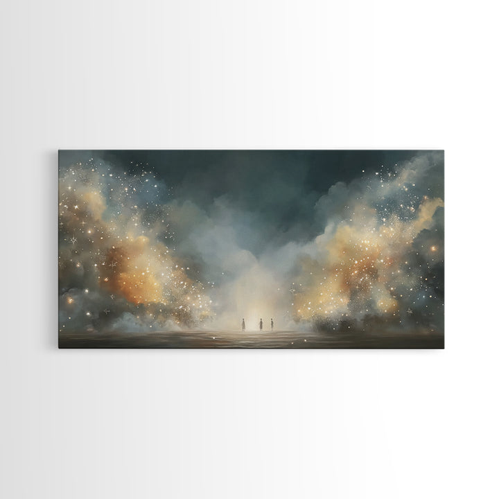 Heavenly Wonder, Framed Canvas Print, Christian Wall Art, Christian Art Canvas, Moody Christian Art, Christmas Art Prints, Christian Gift I