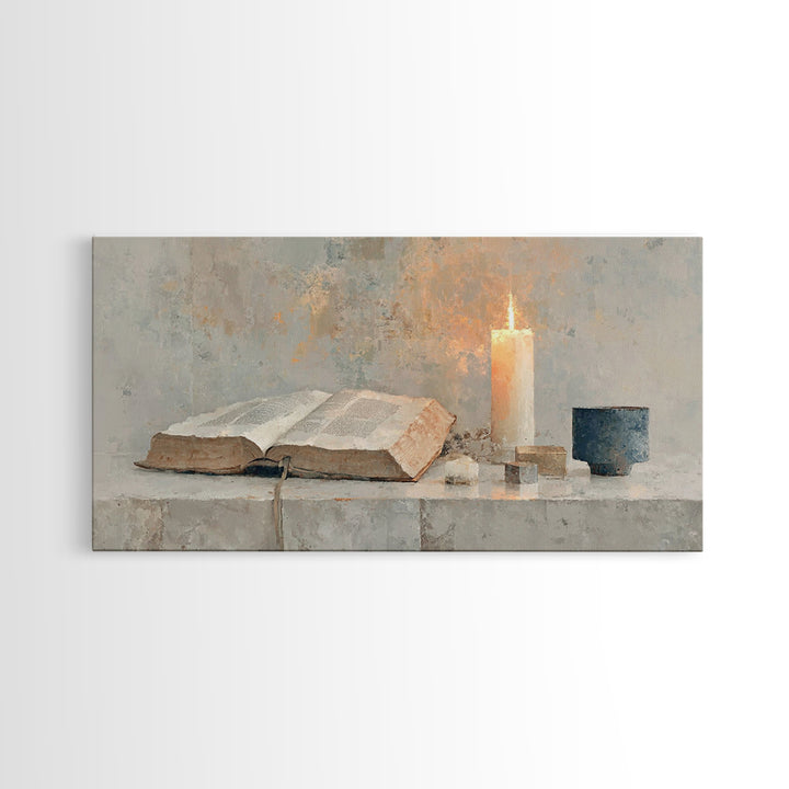 Scripture Glow | Framed Canvas Print | Christian Wall Art | Minimalist Christian Art | Christian Art Canvas | Christian Gift Ideas