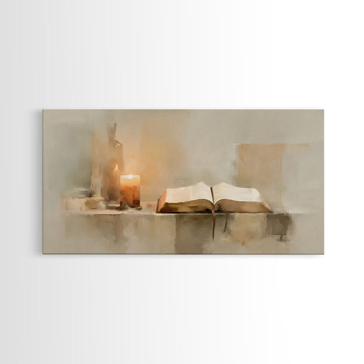 Candlelit Promise – Framed Canvas Print – Christian Art Canvas – Christian Wall Art – Moody Christian Art – Christian Art Gift Ideas
