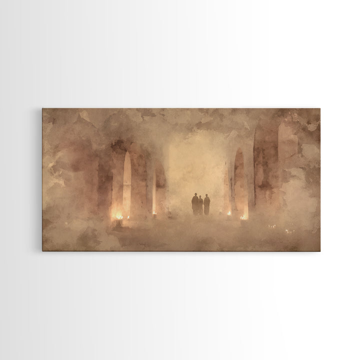 Sanctuary Silence, Framed Canvas Print, Minimalist Christian Art, Christian Wall Art, Christian Art Work, Christian Painting, Subtle Christ