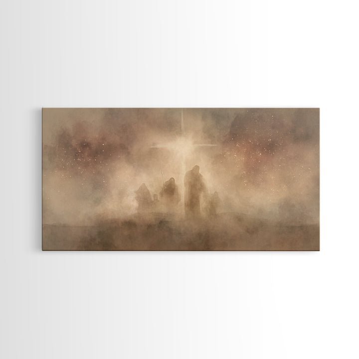 Shepherds Of Glory, Framed Canvas Print, Christian Christmas Art, Christmas Wall Art, Christian Art Canvas, Christian Art Work, Christmas A