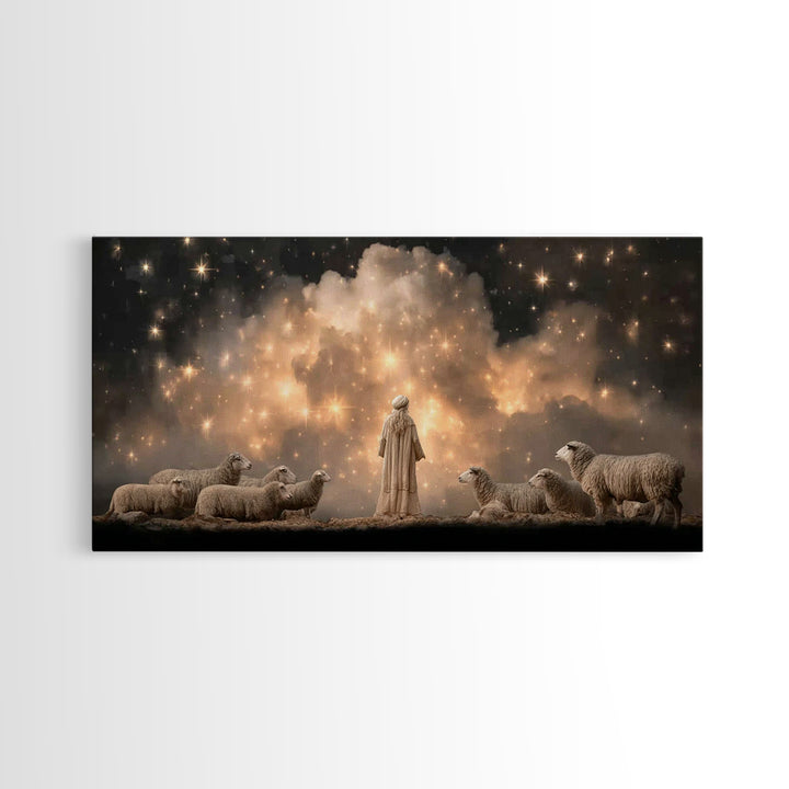 Shepherds Of Glory - Framed Canvas Print - Christian Wall Art - Christian Art Canvas - Jesus Painting - Christmas Art - Christian Art