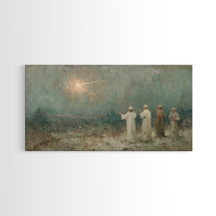 Three Seekers Light | Framed Canvas Print | Christian Christmas Art | Christian Art Print | Jesus Painting | Christmas Wall Art | Faith