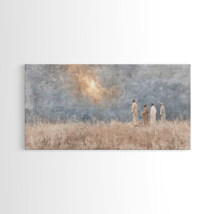 Glory In Clouds | Framed Canvas Print | Christian Art Canvas | Christmas Wall Art | Jesus Painting | Christian Christmas Art | Faith