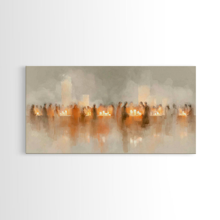 Sanctuary Candles – Framed Canvas Print – Christian Wall Art – Christian Art Canvas – Christmas Wall Art – Moody Christian Art – Christian