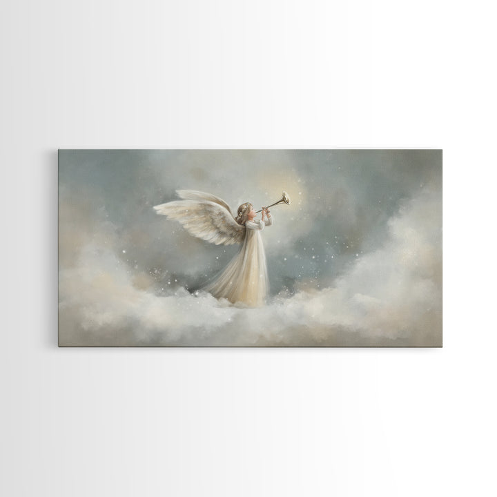 Angel Hymn Of Peace | Framed Canvas Print | Christian Wall Art | Christian Art Canvas | Christmas Art | Christian Christmas Art | Christian