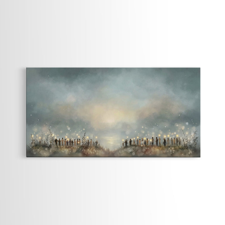 Gathering Of Light – Framed Canvas Print – Christian Wall Art – Christian Art Canvas – Christmas Art – Christian Christmas Art – Christian