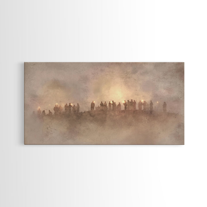 Silent Hill Procession, Framed Canvas Print, Christian Christmas Art, Christian Art Canvas, Christian Wall Art, Christmas Art, Christian Ar
