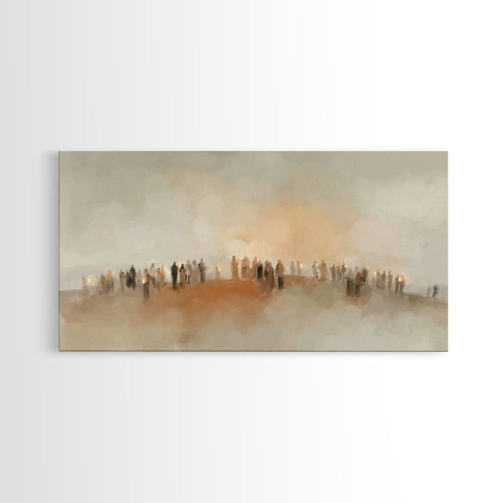 Golden Meadow Gathering | Framed Canvas Print | Christian Art Canvas | Christian Wall Art | Christian Christmas Art | Christmas Art | Chris