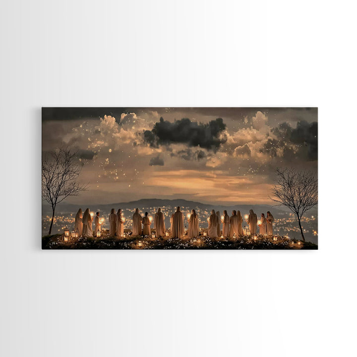 Evening Watch Of Saints – Framed Canvas Print – Christian Christmas Art – Christian Art Canvas – Christian Wall Art – Christmas Art – Chris