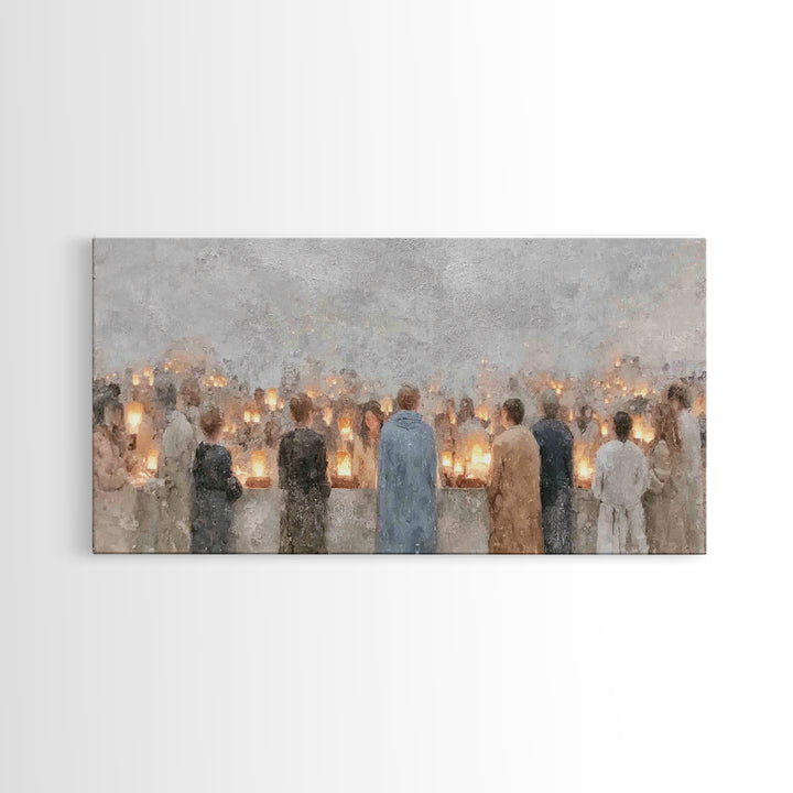 Communion Lights – Framed Canvas Print – Christian Art Canvas – Christian Art Print – Christmas Art – Christian Wall Art – Christian Gift I