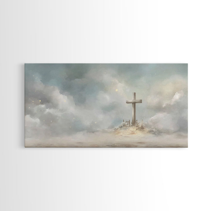 Clouds Of Hope – Framed Canvas Print – Christian Christmas Art – Christian Wall Art – Christian Art Canvas – Subtle Christian Art