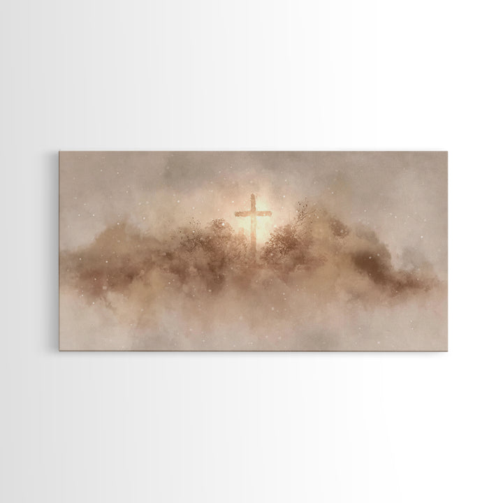 Winter Redemption – Framed Canvas Print – Christian Christmas Art – Christian Art Canvas – Christian Wall Art – Vintage Christian Art