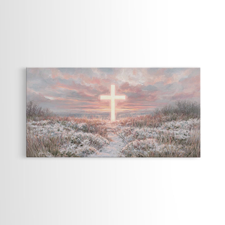 Radiant Dawn – Framed Canvas Print – Christian Christmas Art – Christian Wall Art – Christian Art Print – Modern Christian Painting