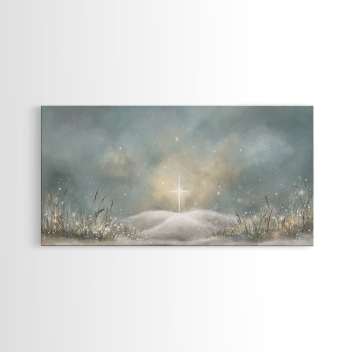 Star Of Peace – Framed Canvas Print – Christian Art Canvas – Christmas Wall Art – Subtle Christian Art – Framed Christmas Art