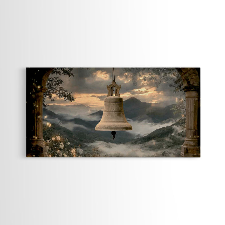 Evening Chimes – Framed Canvas Print – Vintage Christian Art – Christian Art Canvas – Christian Wall Art – Moody Christian Art