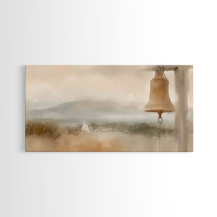 Hillside Chapel – Framed Canvas Print – Christian Art Print – Christian Wall Art – Christian Art Canvas – Subtle Christian Art