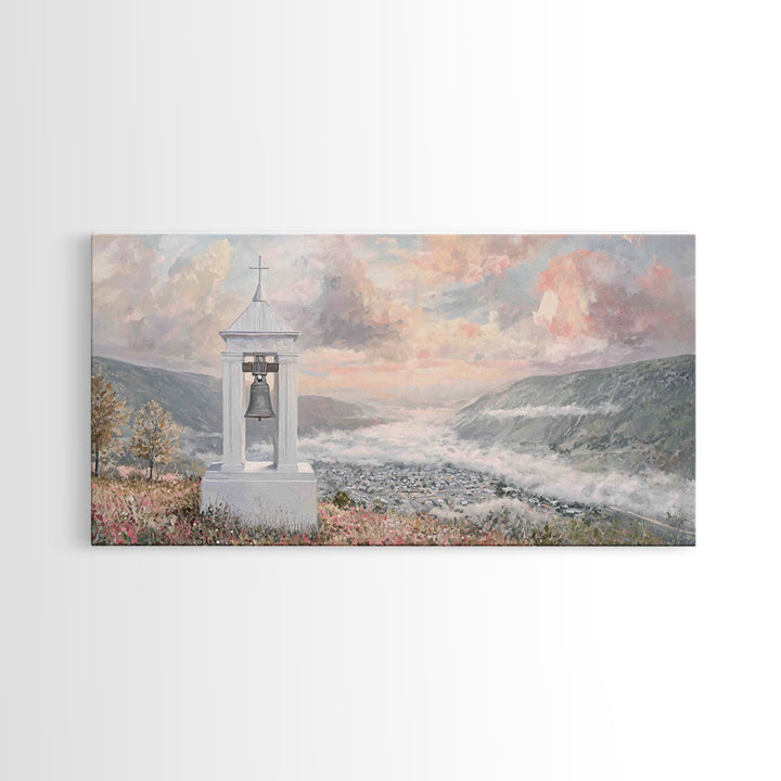 Valley Bells – Framed Canvas Print – Christian Decor – Christmas Wall Art – Christian Art Canvas – Moody Christmas Art