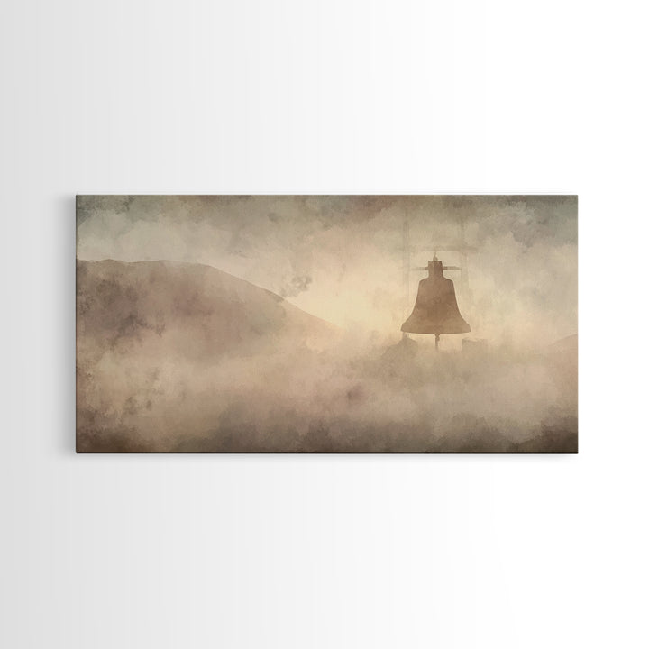 Misty Bells – Framed Canvas Print – Christian Wall Art – Subtle Christian Art – Christian Art Canvas – Christmas Art Prints