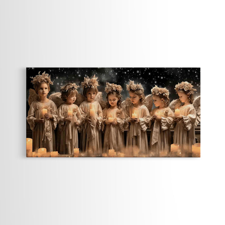 Heaven’s Candlelight – Framed Canvas Print – Christian Wall Art – Christian Christmas Art – Christian Art Canvas – Christmas Wall Art – Chr