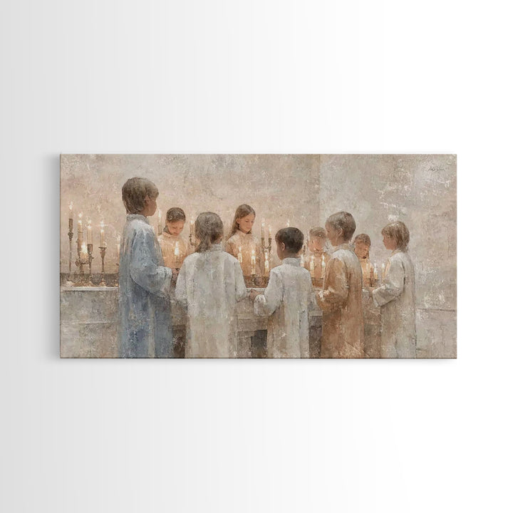 Circle Of Light – Framed Canvas Print – Christian Art – Framed Christmas Art – Christian Wall Art – Christmas Canvas Wall Art – Christian D